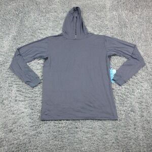 Wave Life Rash Guard Shirt Mens Medium Blue Hooded UV 50+ Quick Dry Surf NWT